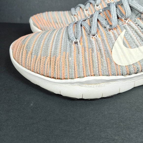 Nike Free Train Force Flyknit Grey Orange  Running Shoes Men's Sneakers Size 11 - Picture 3 of 9